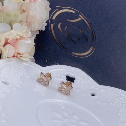 [Zalyn]JEUX DE ROSE GOLD DIAMOND EARRINGS
