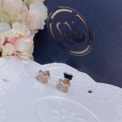 [Zalyn]JEUX DE ROSE GOLD DIAMOND EARRINGS