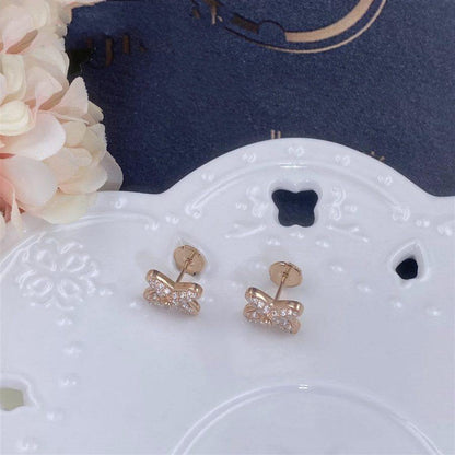 [Zalyn]JEUX DE ROSE GOLD DIAMOND EARRINGS