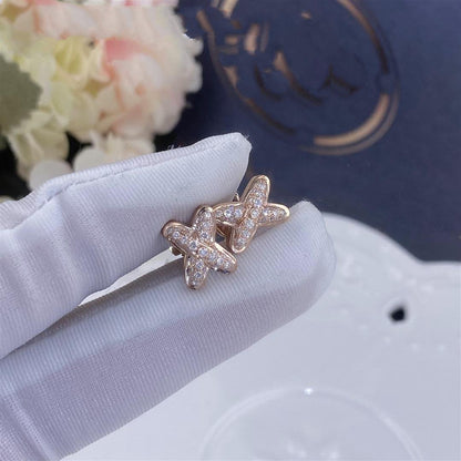 [Zalyn]JEUX DE ROSE GOLD DIAMOND EARRINGS