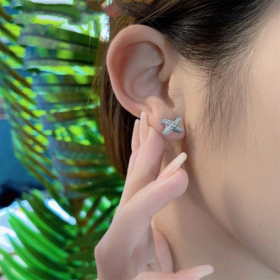 [Zalyn]JEUX DE SILVER DIAMOND EARRINGS