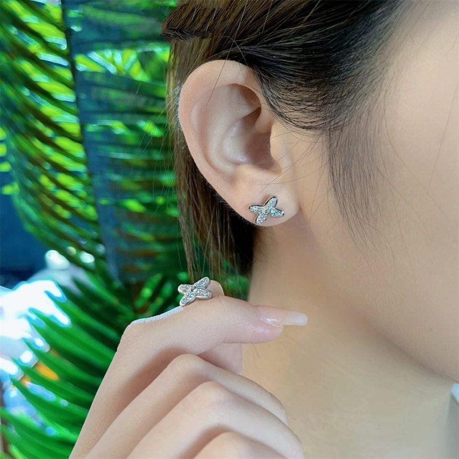 [Zalyn]JEUX DE SILVER DIAMOND EARRINGS