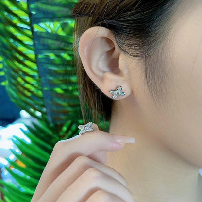 [Zalyn]JEUX DE SILVER DIAMOND EARRINGS