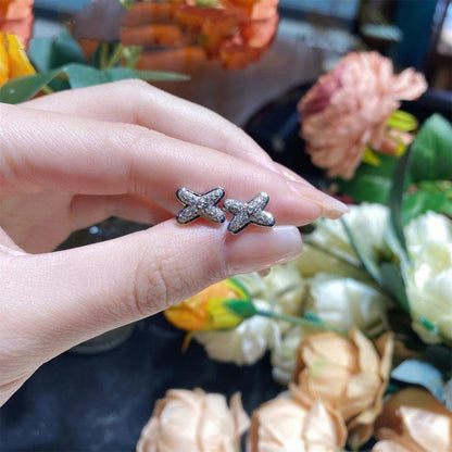[Zalyn]JEUX DE SILVER DIAMOND EARRINGS