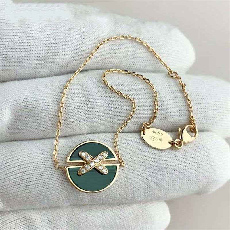 [Zalyn]JEUX DE BRACELET MALACHITE ROSE GOLD DIAMONDS