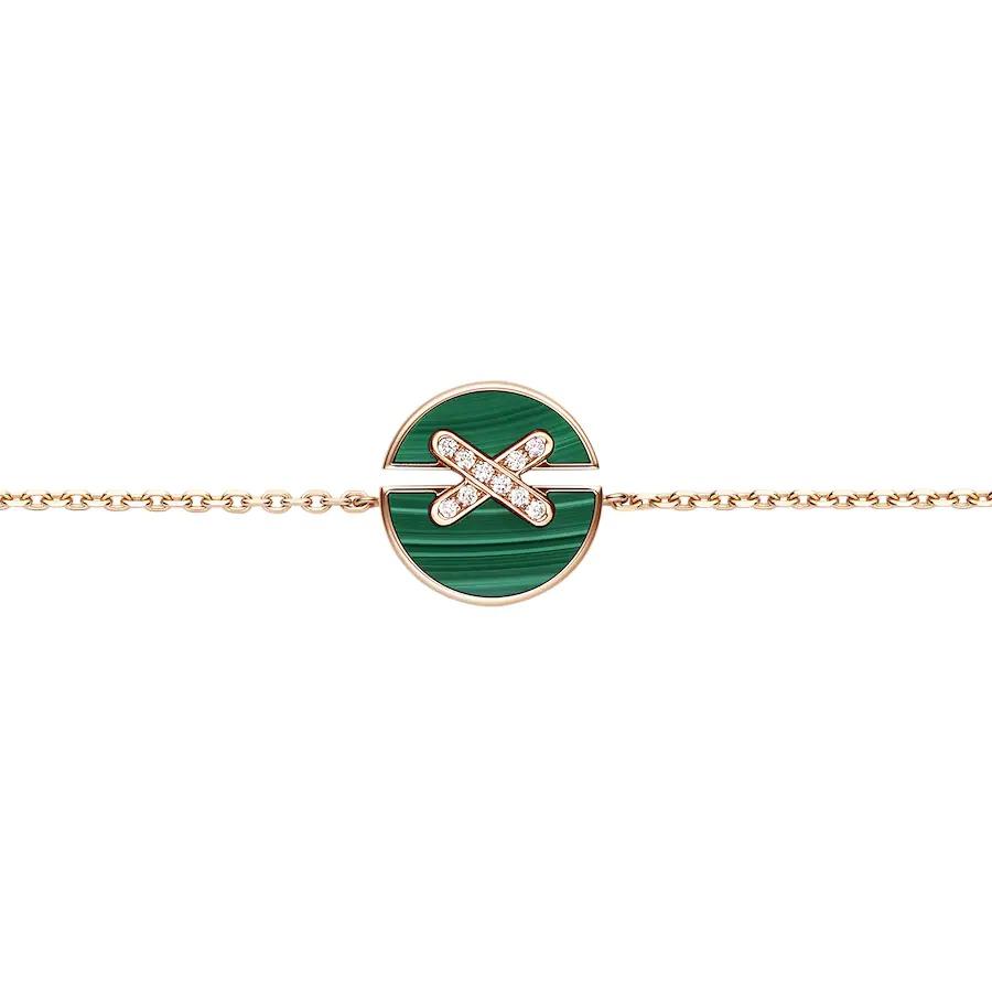 [Zalyn]JEUX DE BRACELET MALACHITE ROSE GOLD DIAMONDS