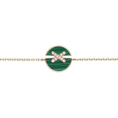 [Zalyn]JEUX DE BRACELET MALACHITE ROSE GOLD DIAMONDS