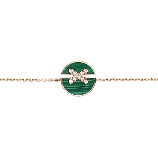 [Zalyn]JEUX DE BRACELET MALACHITE ROSE GOLD DIAMONDS