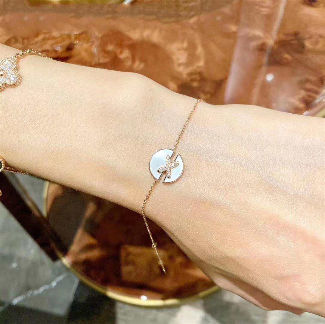 [Zalyn]JEUX DE BRACELET MOP ROSE GOLD DIAMONDS