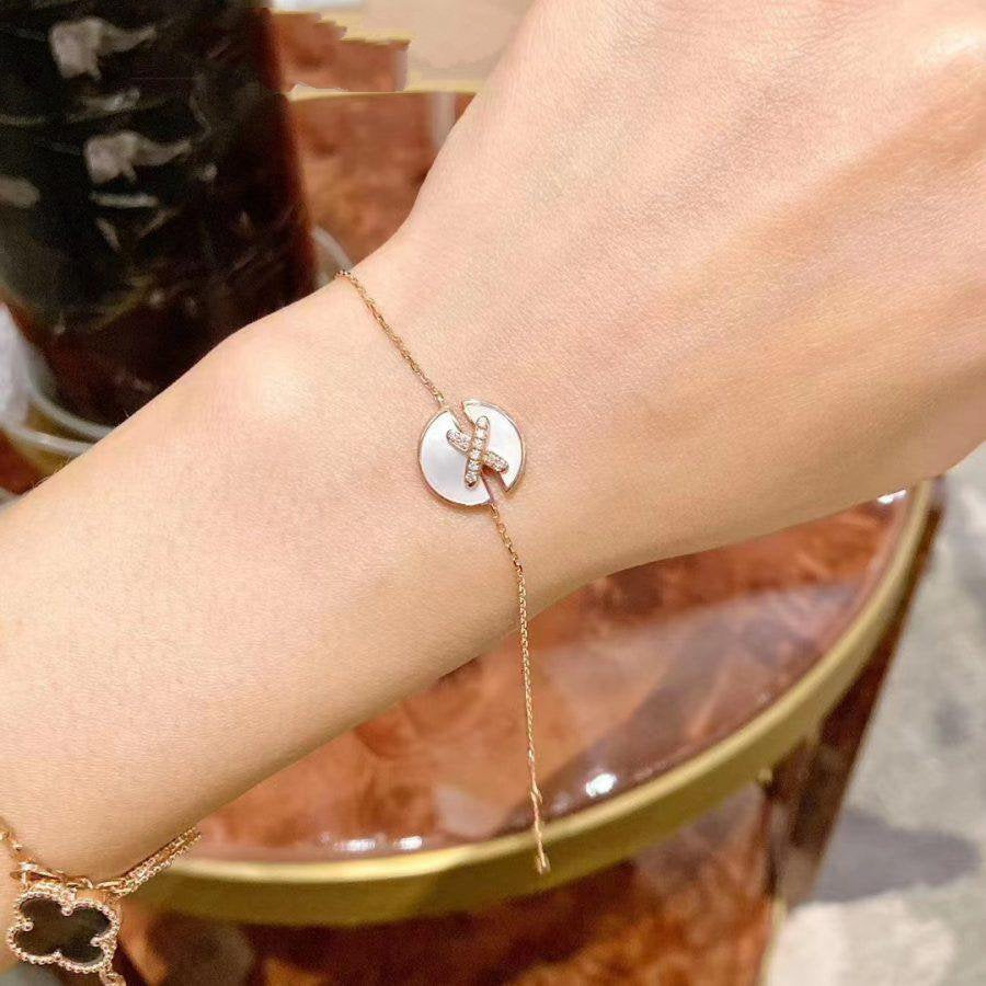 [Zalyn]JEUX DE BRACELET MOP ROSE GOLD DIAMONDS