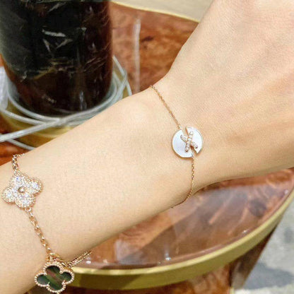 [Zalyn]JEUX DE BRACELET MOP ROSE GOLD DIAMONDS