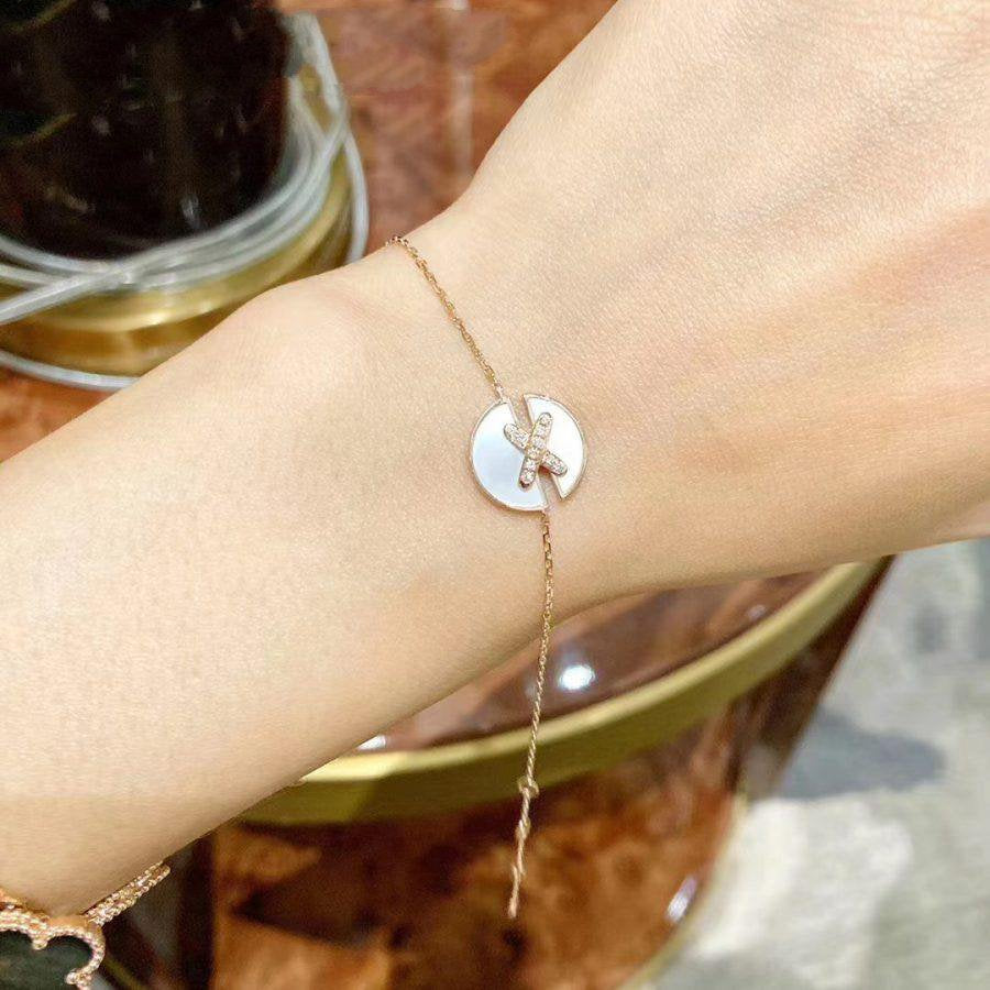 [Zalyn]JEUX DE BRACELET MOP ROSE GOLD DIAMONDS