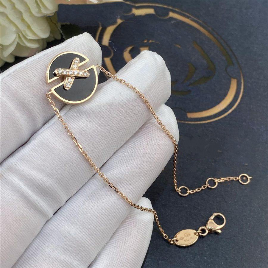 [Zalyn]JEUX DE BRACELET ONYX ROSE GOLD DIAMOND