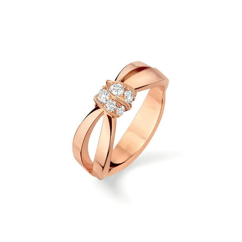 [Zalyn]LIENS RING ROSE GOLD DIAMOND