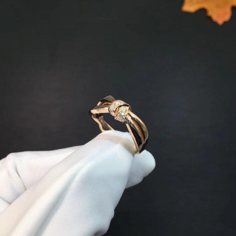 [Zalyn]LIENS RING ROSE GOLD DIAMOND