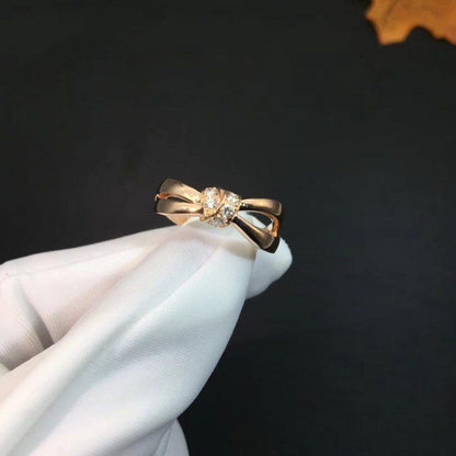 [Zalyn]LIENS RING ROSE GOLD DIAMOND