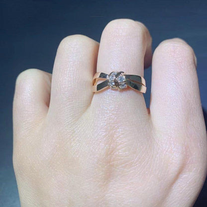 [Zalyn]LIENS RING ROSE GOLD DIAMOND