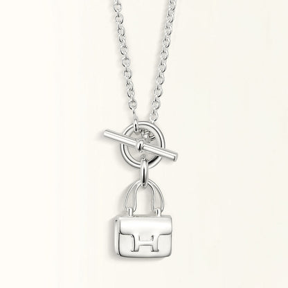 [Zalyn]POP H PEDANT SILVER NECKLACE