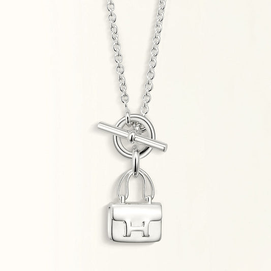 [Zalyn]POP H PEDANT SILVER NECKLACE