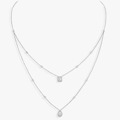 [Zalyn Jewelry]Diamond Necklace My Twin 2 Rows