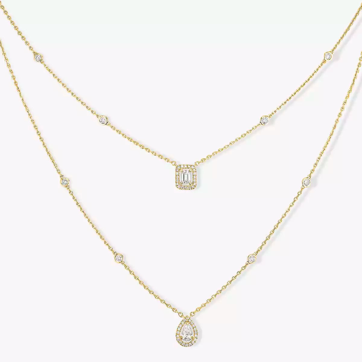 [Zalyn]MY TWIN 2-ROW DIAMOND NECKLACE