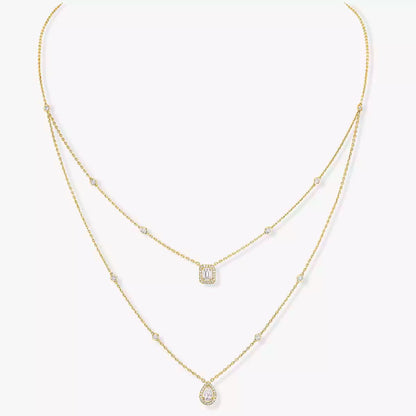 [Zalyn]MY TWIN 2-ROW DIAMOND NECKLACE