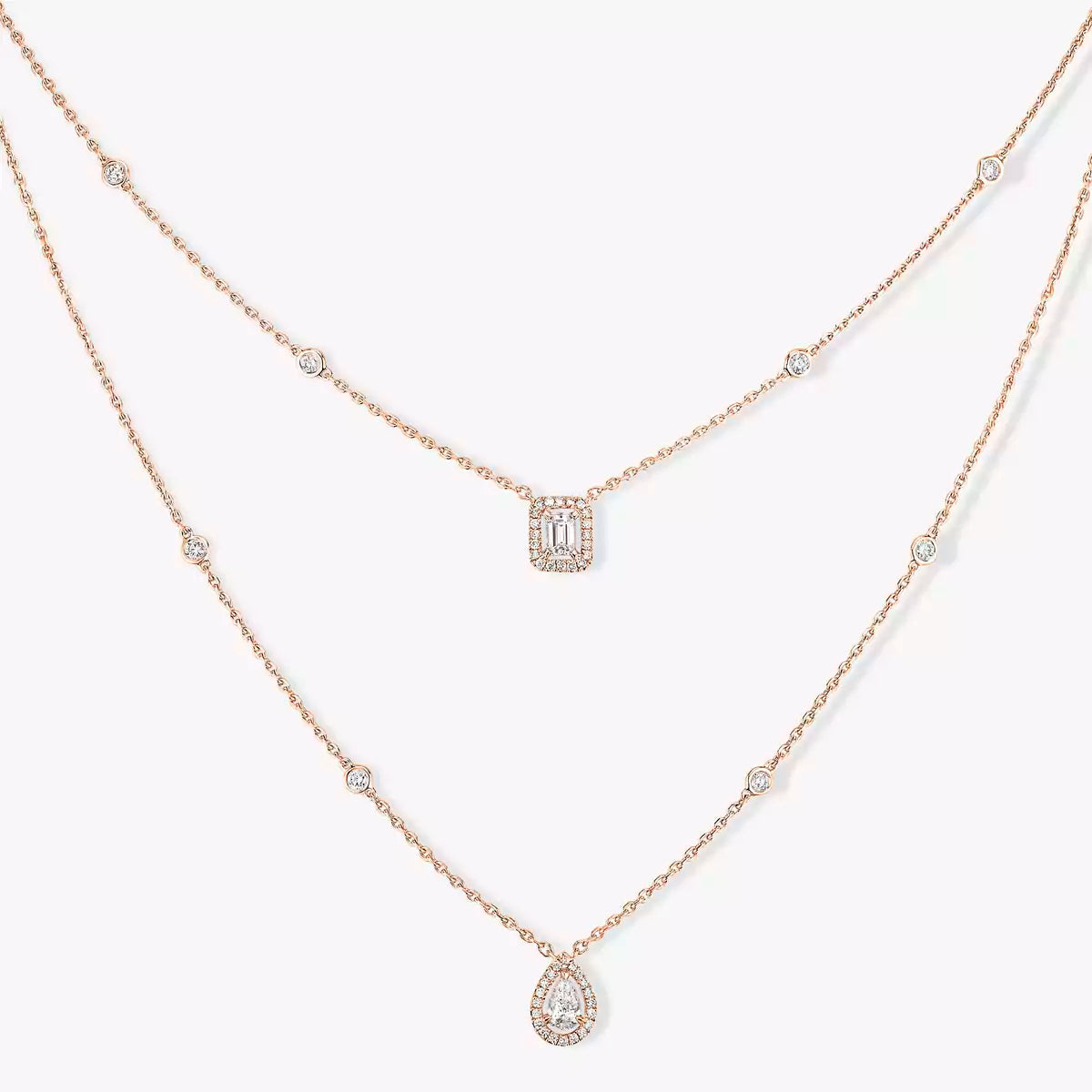 [Zalyn]MY TWIN 2-ROW DIAMOND NECKLACE