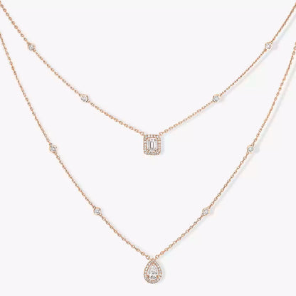 [Zalyn]MY TWIN 2-ROW DIAMOND NECKLACE