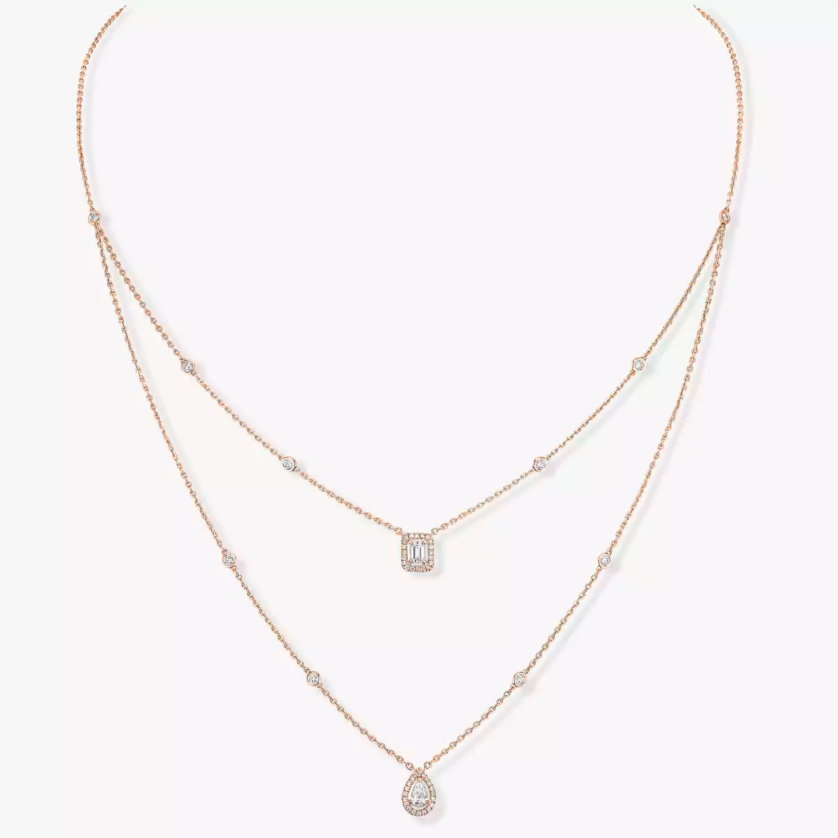[Zalyn]MY TWIN 2-ROW DIAMOND NECKLACE