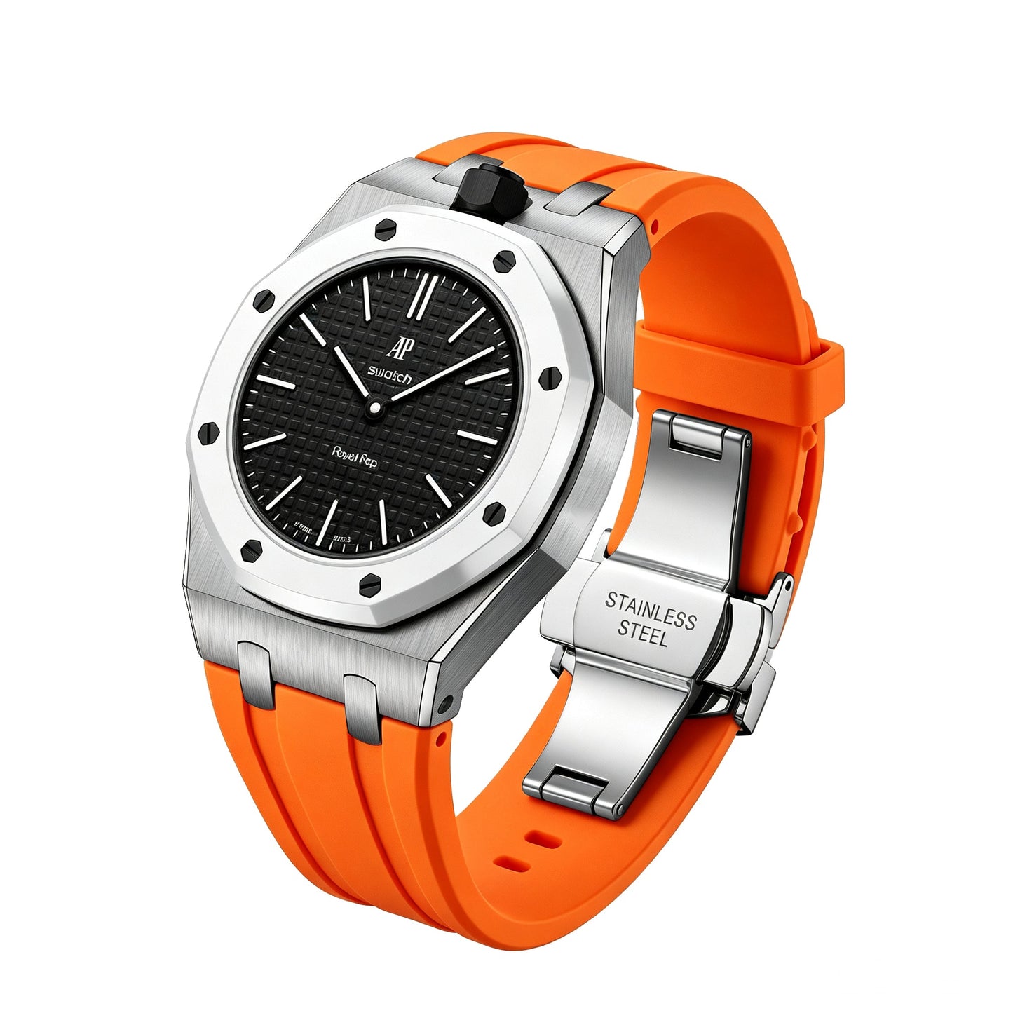 [Zalyn]Royal Oak Pop Exclusive Steel Case & Silicone Strap With Cradle