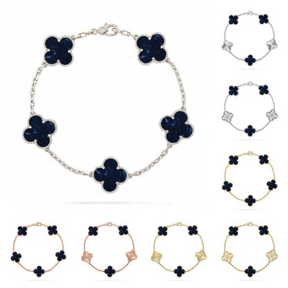 [Zalyn]LUCKY CLOVER 5-MOTIF BRACELET - PIETERSITE COLLECTION