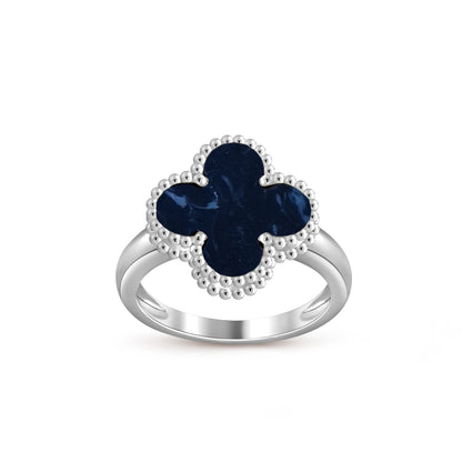 [Zalyn]LUCKY CLOVER VINTAGE WHITE GOLD RING COLLECTION