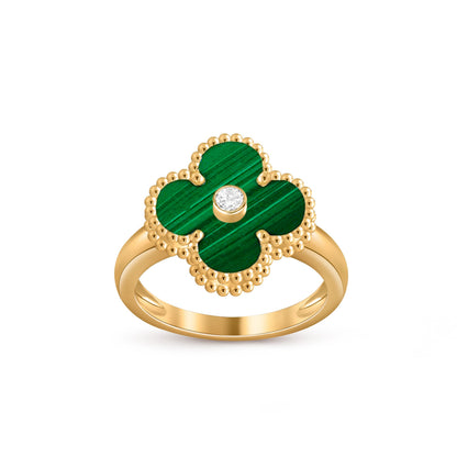 [Zalyn]LUCKY CLOVER DIAMOND-ACCENT GOLD RING COLLECTION