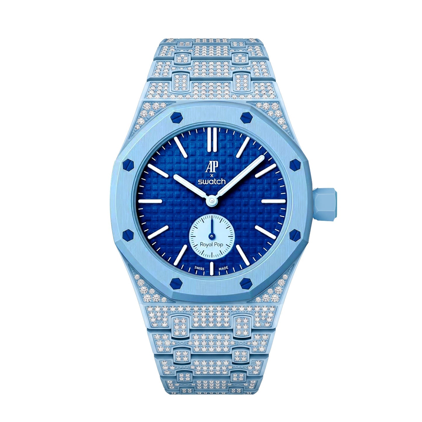 [Zalyn]Royal Oak Pop Exclusive Bioceramic Case & Bioceramic Strap Full Diamond