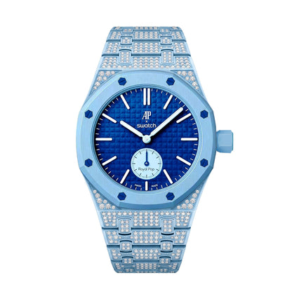 [Zalyn]Royal Oak Pop Exclusive Bioceramic Case & Bioceramic Strap Full Diamond