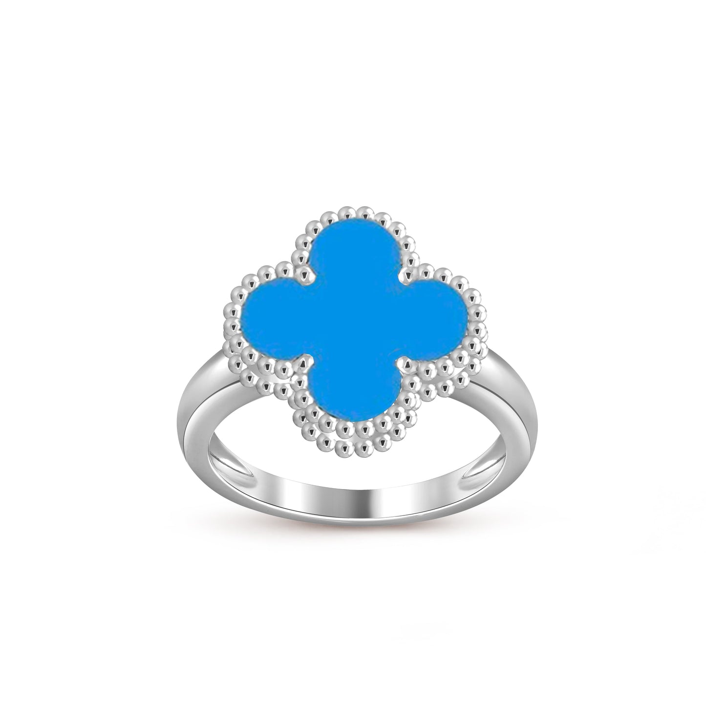 [Zalyn]LUCKY CLOVER VINTAGE WHITE GOLD RING COLLECTION