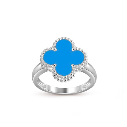 [Zalyn]LUCKY CLOVER VINTAGE WHITE GOLD RING COLLECTION