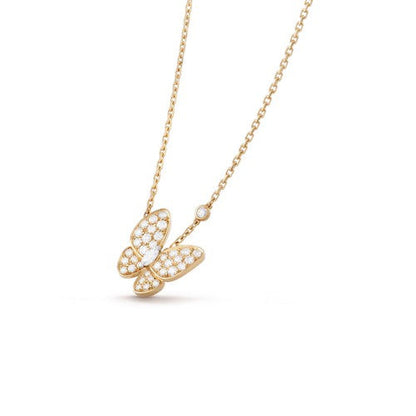 [Zalyn]BUTTERFLY DIAMOND CHARM NECKLACE