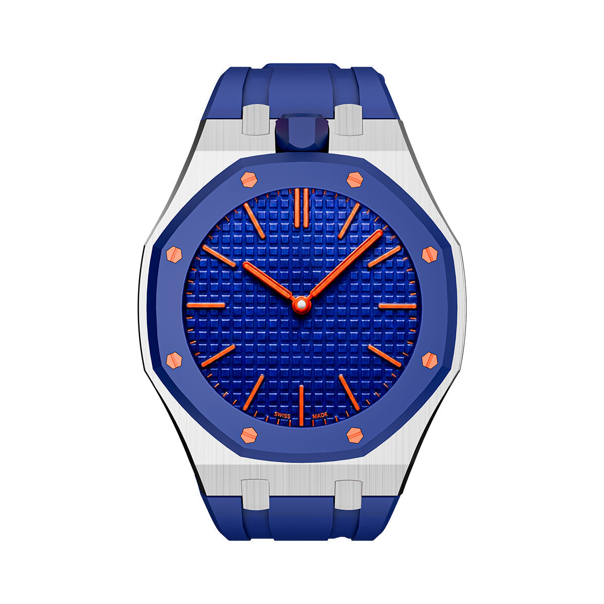 [Zalyn]OAK POP DARK BLUE STEEL SILICONE STRAP