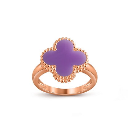 [Zalyn]LUCKY CLOVER VINTAGE ROSE GOLD RING COLLECTION