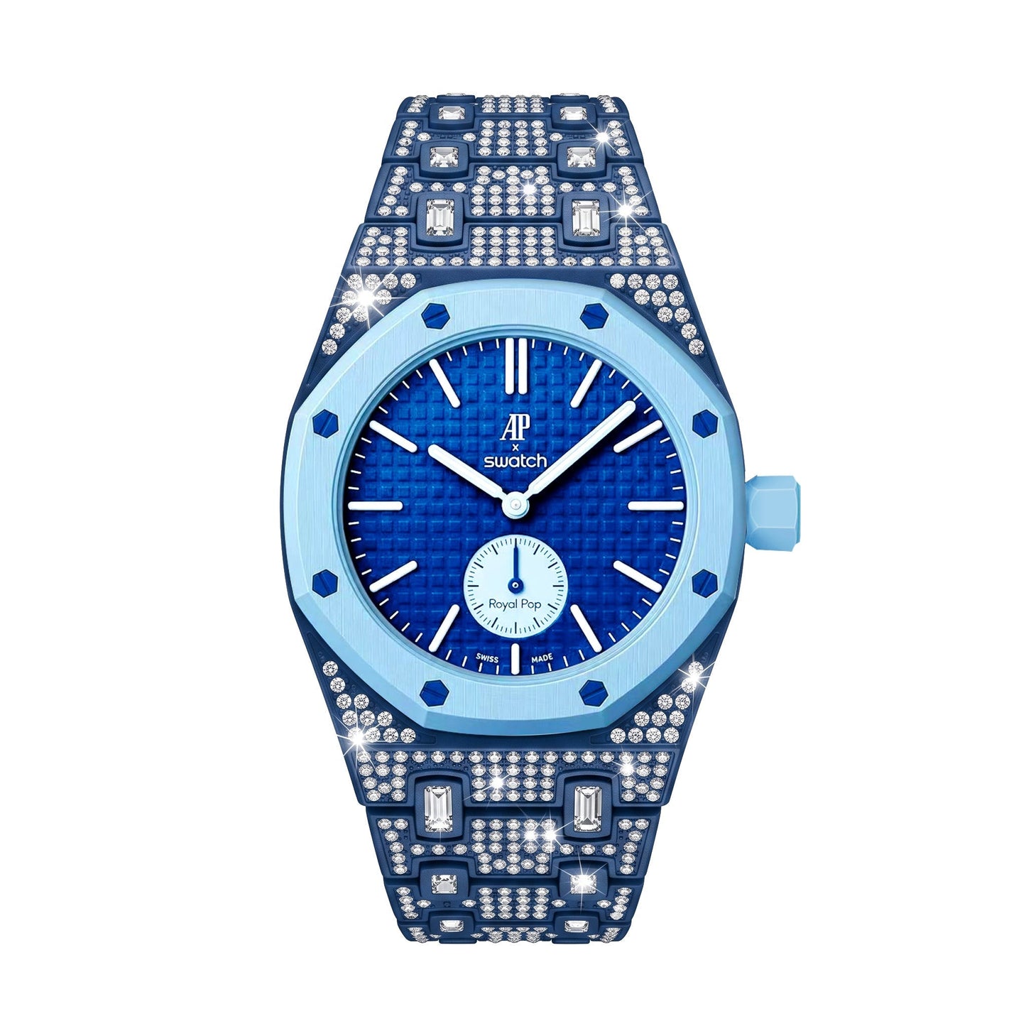 [Zalyn]Royal Oak Pop Exclusive Bioceramic Case & Bioceramic Strap Full Diamond