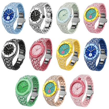 [Zalyn]Royal Oak Pop Exclusive Bioceramic Case & Bioceramic Strap Full Diamond