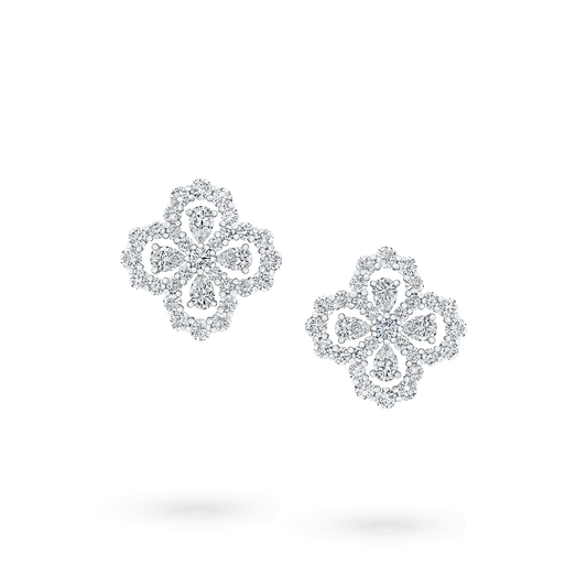 [Zalyn]LOOP EARRINGS FULL MOTIF DIAMOND 16MM