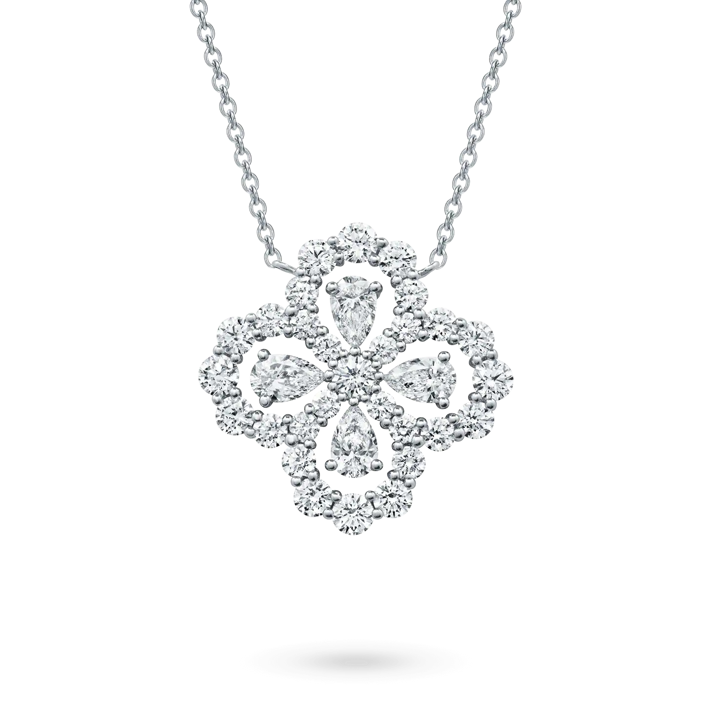 [Zalyn]LOOP NECKLACE FULL MOTIF DIAMOND 16MM MULTIPLE COLORS
