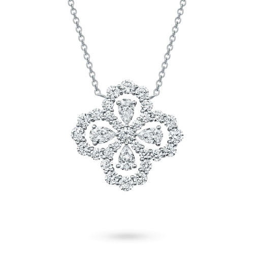 [Zalyn]LOOP NECKLACE FULL MOTIF DIAMOND 16MM MULTIPLE COLORS
