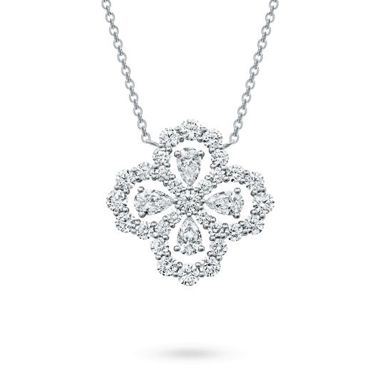 [Zalyn]LOOP NECKLACE FULL MOTIF DIAMOND 16MM MULTIPLE COLORS