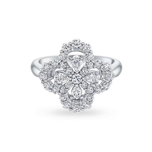 [Zalyn]LOOP RING FULL MOTIF DIAMOND 16MM SILVE