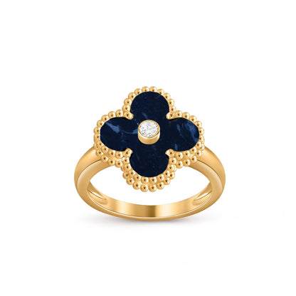[Zalyn]LUCKY CLOVER DIAMOND-ACCENT GOLD RING COLLECTION