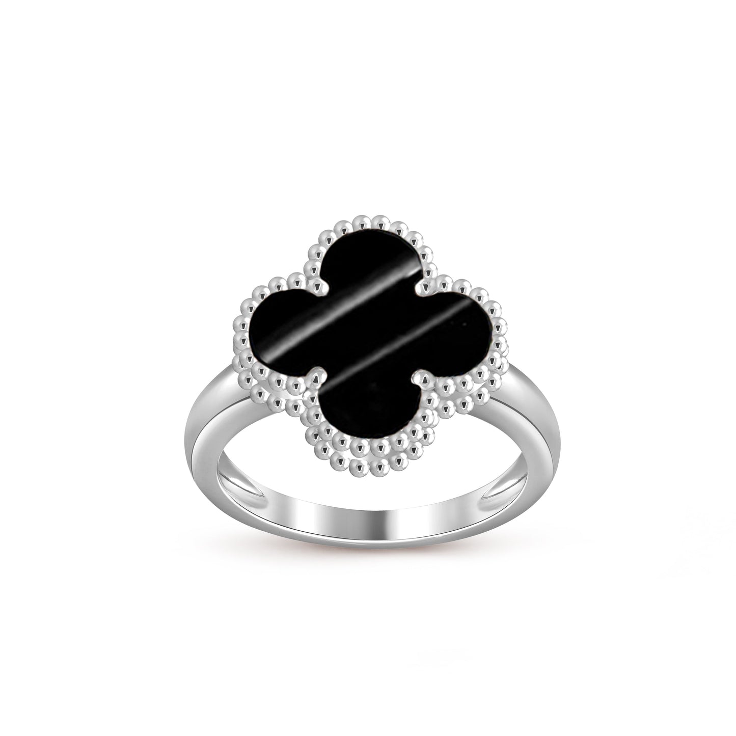 [Zalyn]LUCKY CLOVER VINTAGE WHITE GOLD RING COLLECTION