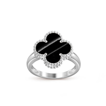 [Zalyn]LUCKY CLOVER VINTAGE WHITE GOLD RING COLLECTION